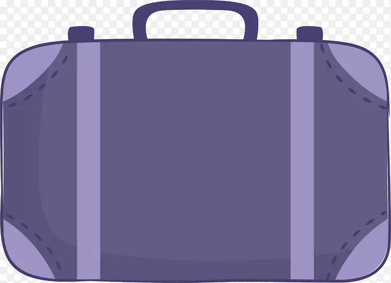 紫色手提箱旅行.紫色手绘手提箱