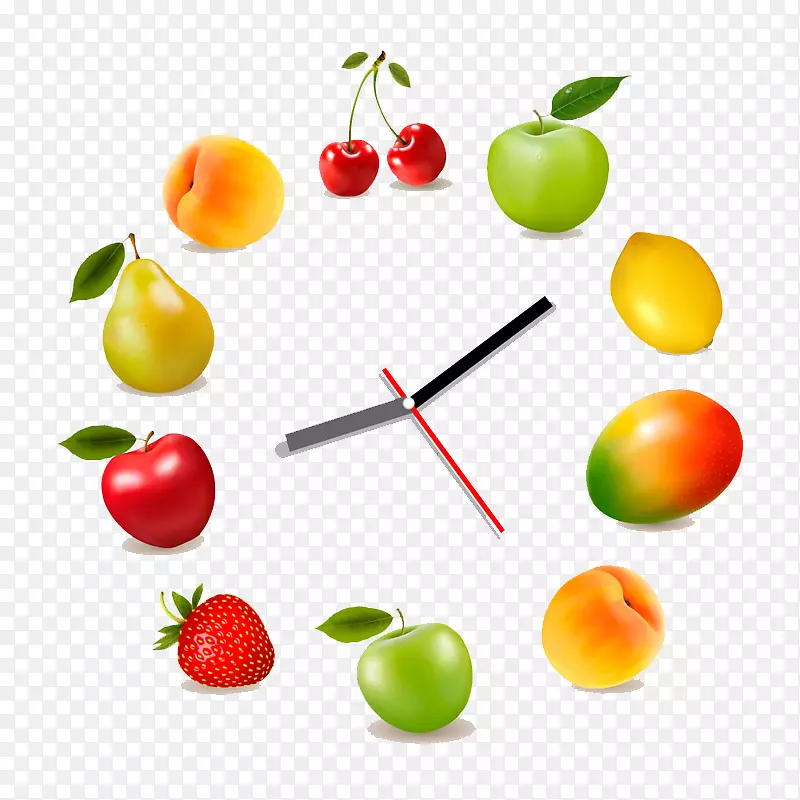 果汁营养物质标签水果时钟
