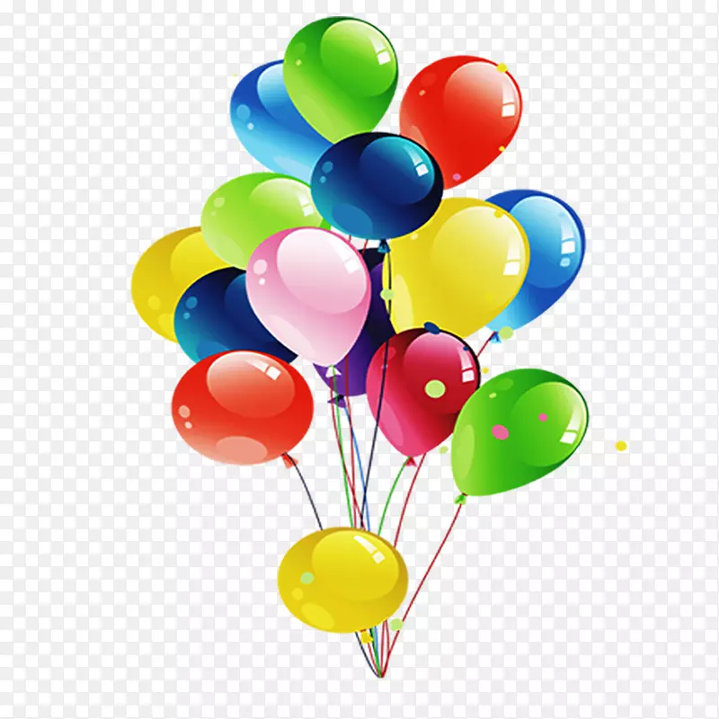气球生日礼物派对剪贴画-生日气球