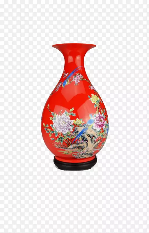 花瓶红色陶瓷-红色花瓶