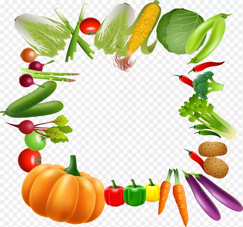 蔬菜素食烹饪水果剪贴画-蔬菜边框