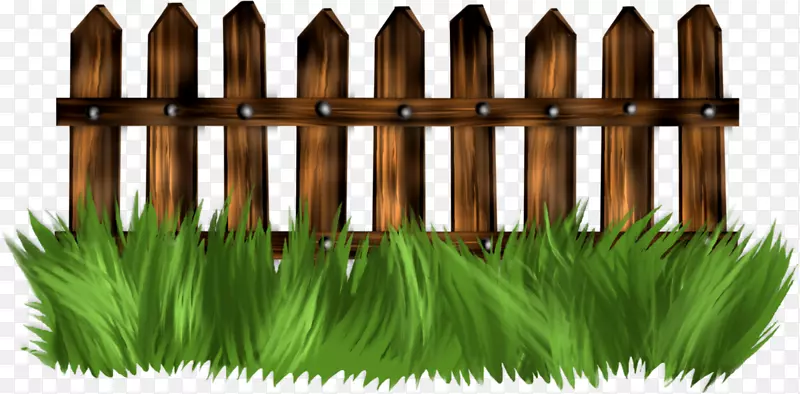 围栏花园剪贴画-绿色围栏