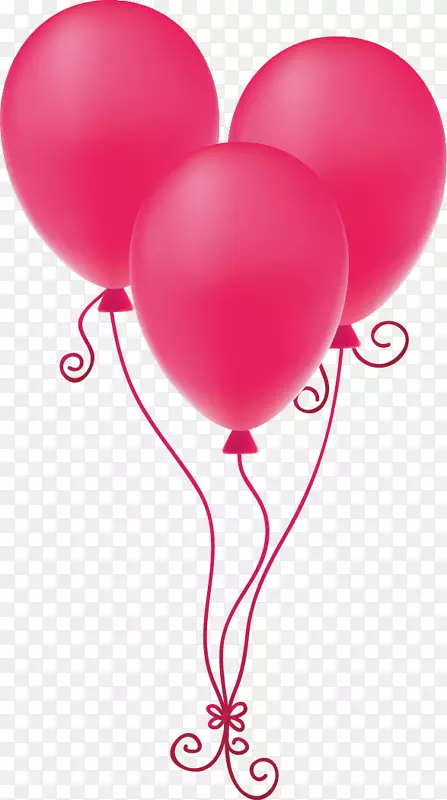 气球画了三个粉红色的气球。