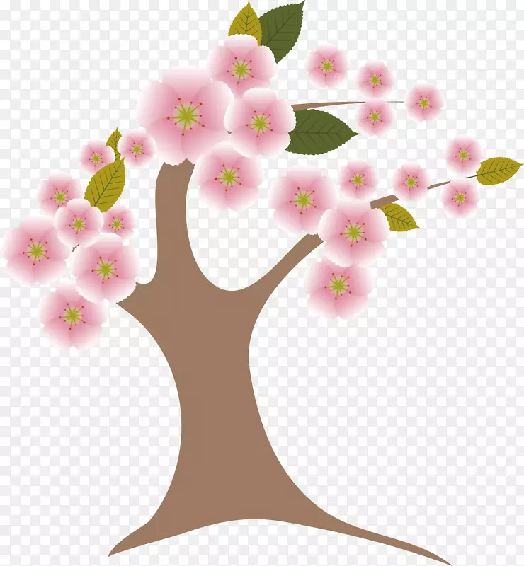 樱花树干-桃树载体