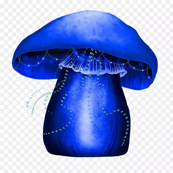 蓝蘑菇剪贴画-蓝蘑菇