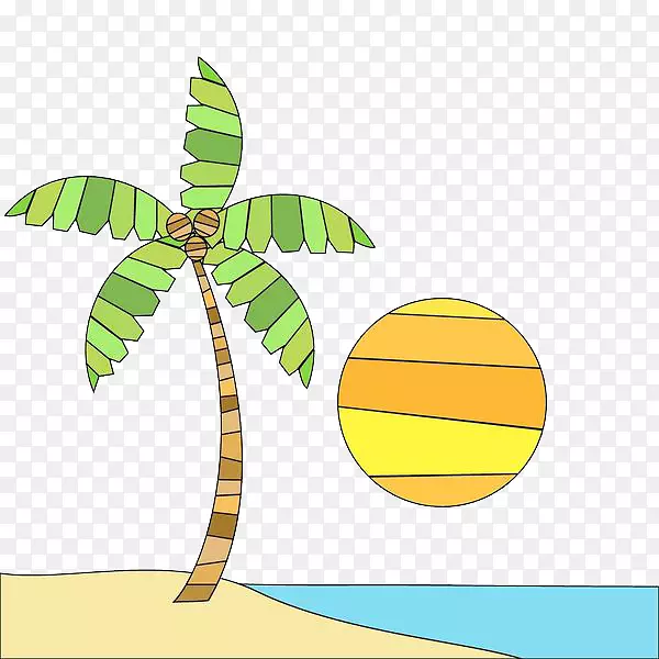 沙滩摄影插图-海滩上的椰子树