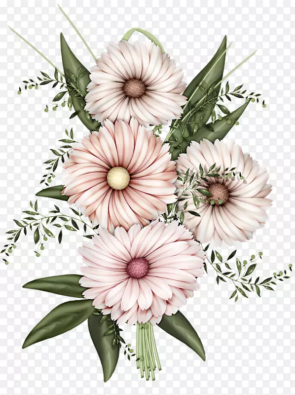 纸花插图-四朵菊花