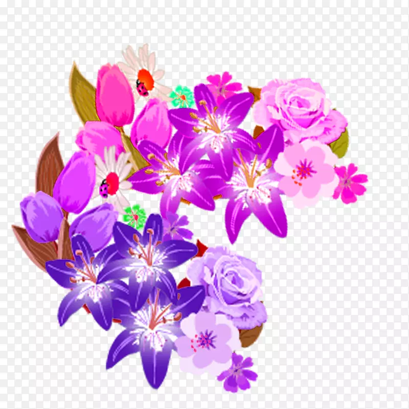 花束紫色梯度材料