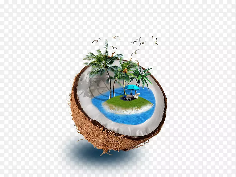椰子树插图-椰子创意形象