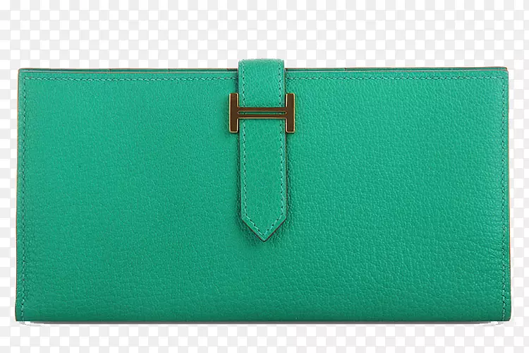 手袋绿Hermxe8s皮革-绿色时尚钱包