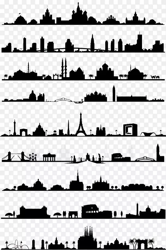 轮廓天际线-4.9全球旅游城市剪影