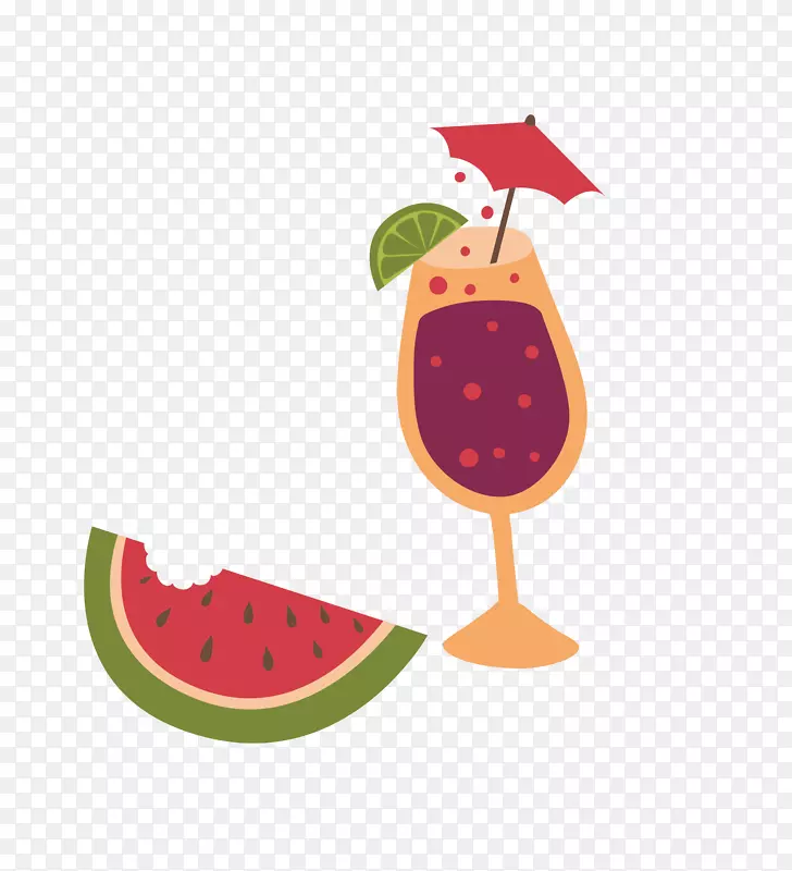 酒精饮料-美味的西瓜和夏天的饮料