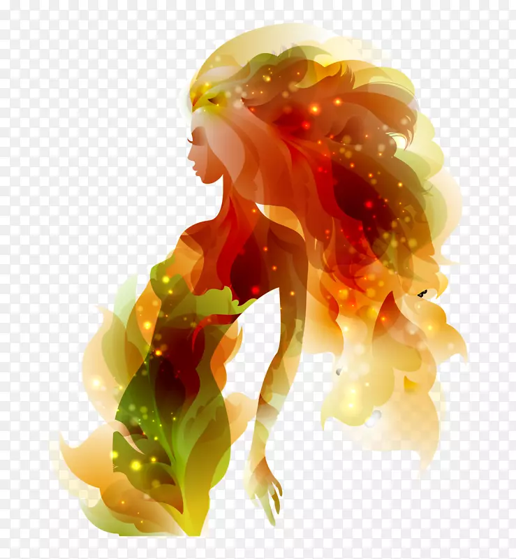 Adobe插画-免版税插图-华丽的抽象女性