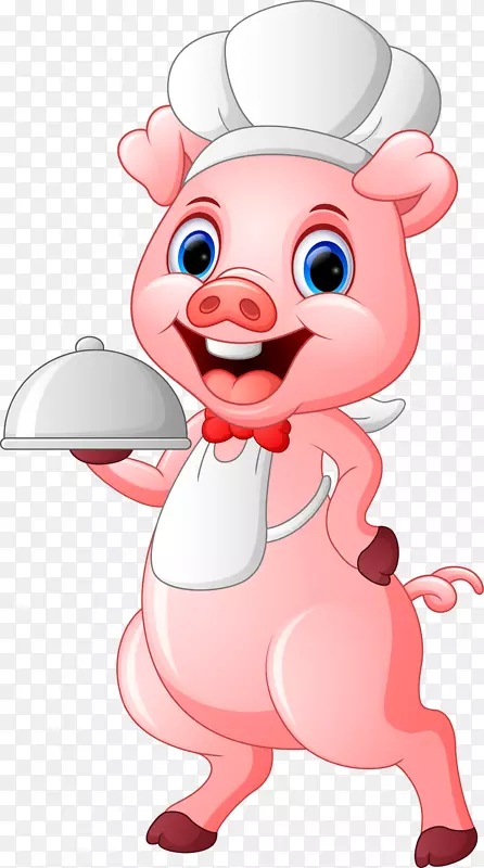 绘画摄影插图-卡通猪厨师