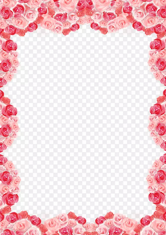 心玫瑰情人节爱情海报-玫瑰边框