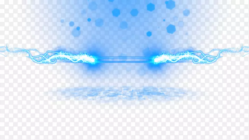 浅蓝模板剪贴画-蓝色花式闪电效果元素