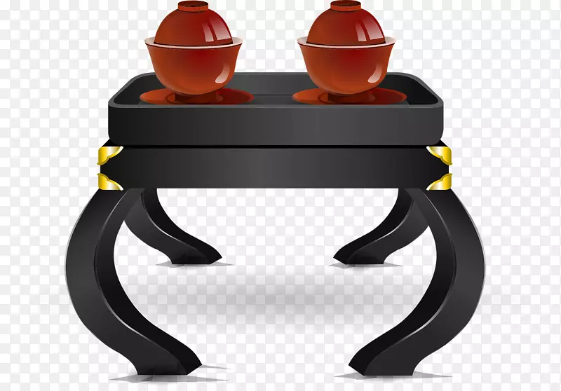桌上茶具.木茶
