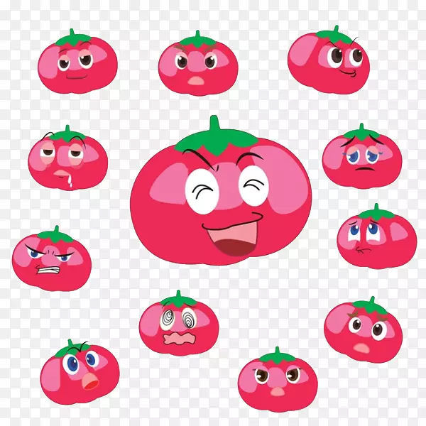 绘画剪贴画-多卡通脸西红柿