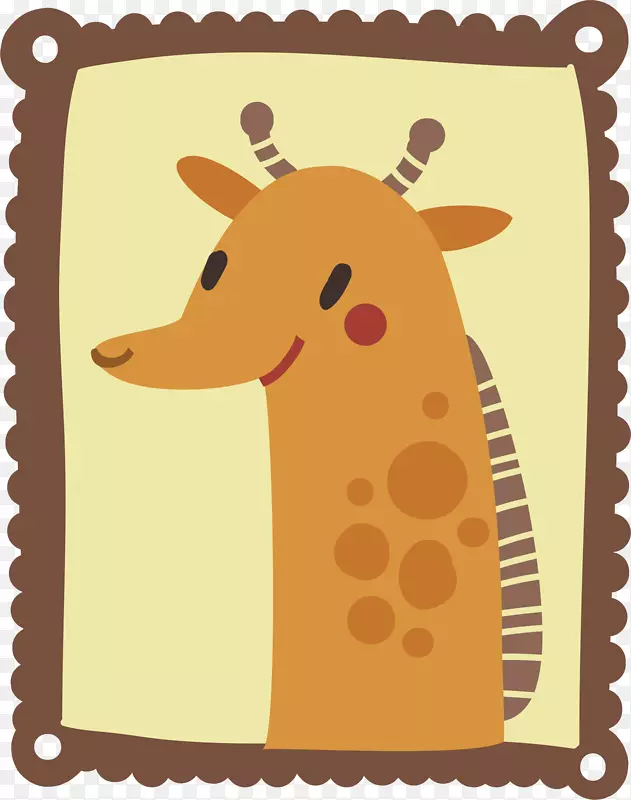 长颈鹿卡通绘图插图.卡通长颈鹿