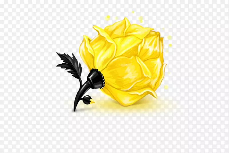 玫瑰ICO黄色图标-花卉元素