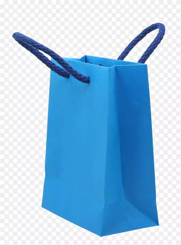 纸袋包装及标签购物袋-蓝色购物袋