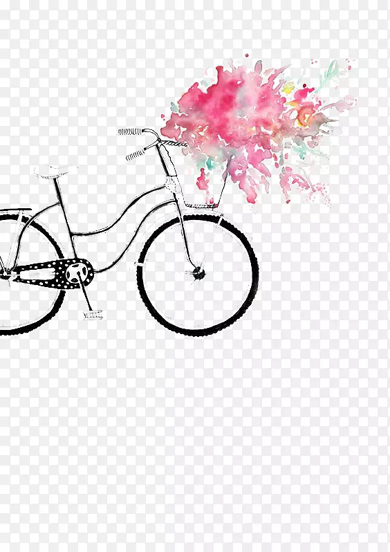 自行车滑板车摩托车贺卡-自行车