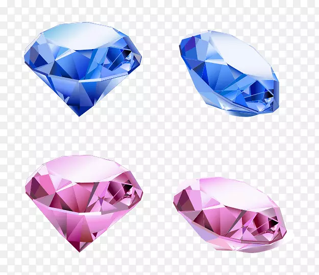 蓝色钻石土坯插图-不规则钻石