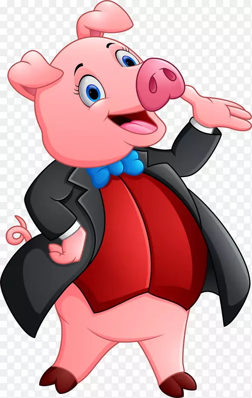 国内养猪业-免摄影剪贴画-粉红卡通小猪