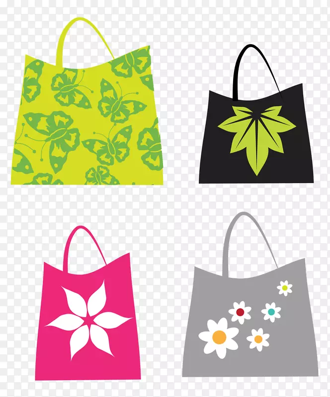 购物袋手袋夹艺术花卉装饰卡通购物袋