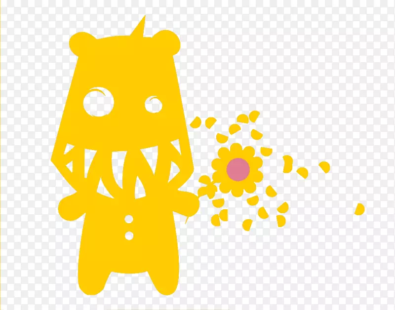 纸熊夹艺术-黄熊