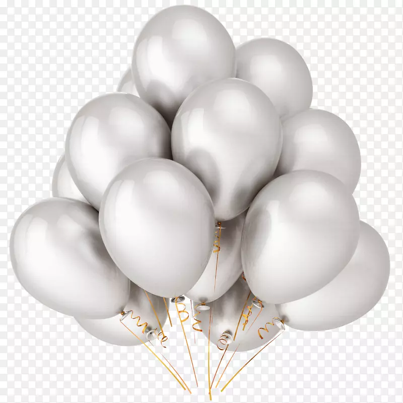 气球金属色银生日派对-一堆气球
