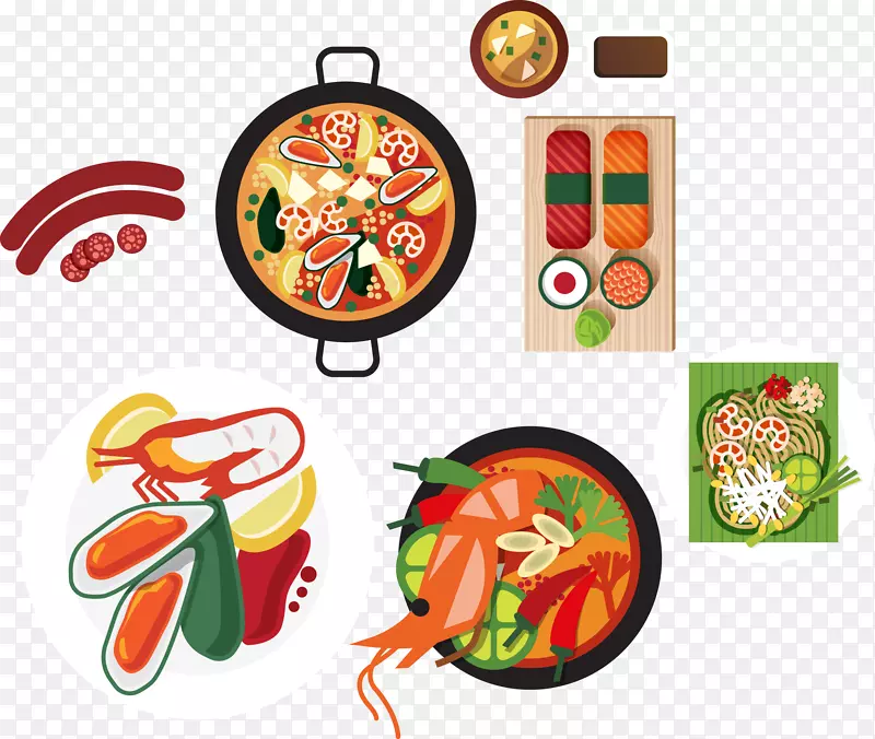 热狗寿司香肠夹艺术-卡通创意寿司美食香肠