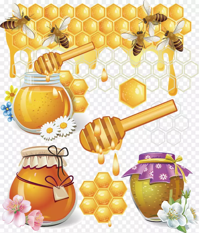 蜜蜂蜂巢-蜜蜂与蜂蜜创意