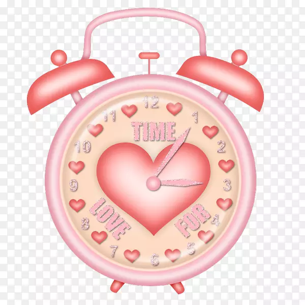 闹钟夹艺术-甜美的风可爱的粉红色闹钟