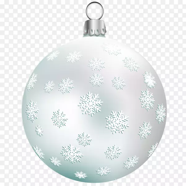 圣诞节装饰球微软天蓝色图案-银球