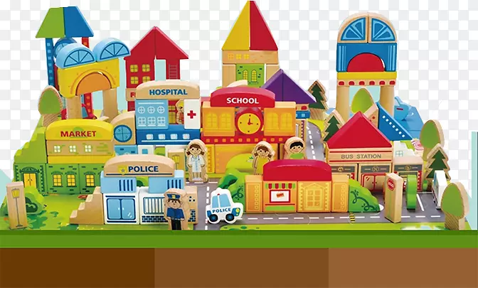 玩具块Amazon.com拼图建造儿童游乐园