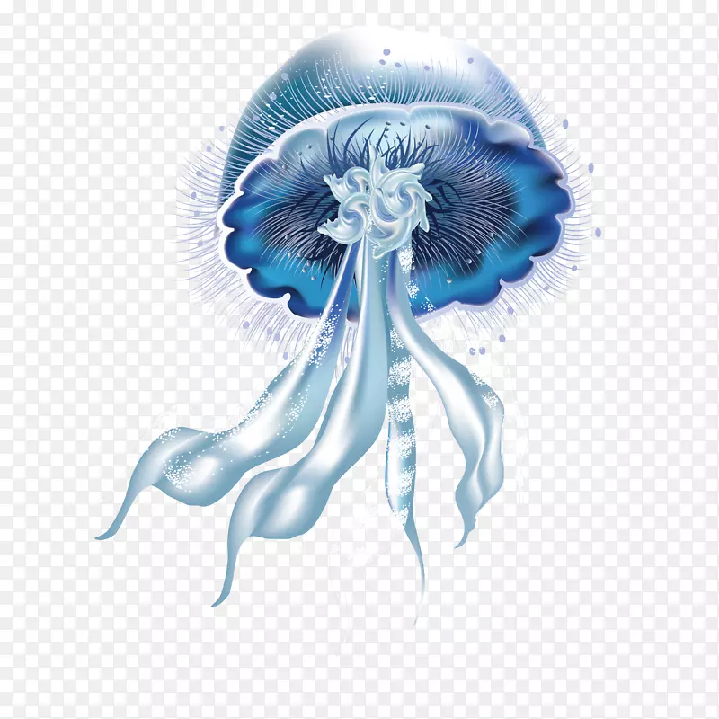 海蜇图标-蓝色水母