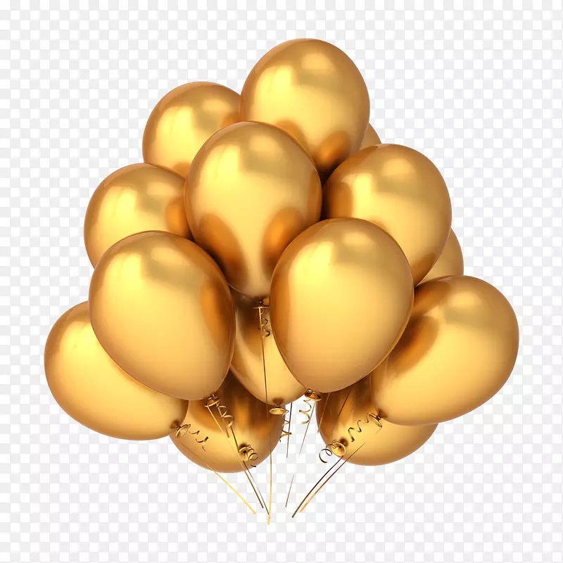 气球黄金摄影生日剪贴画-黄金气球金融