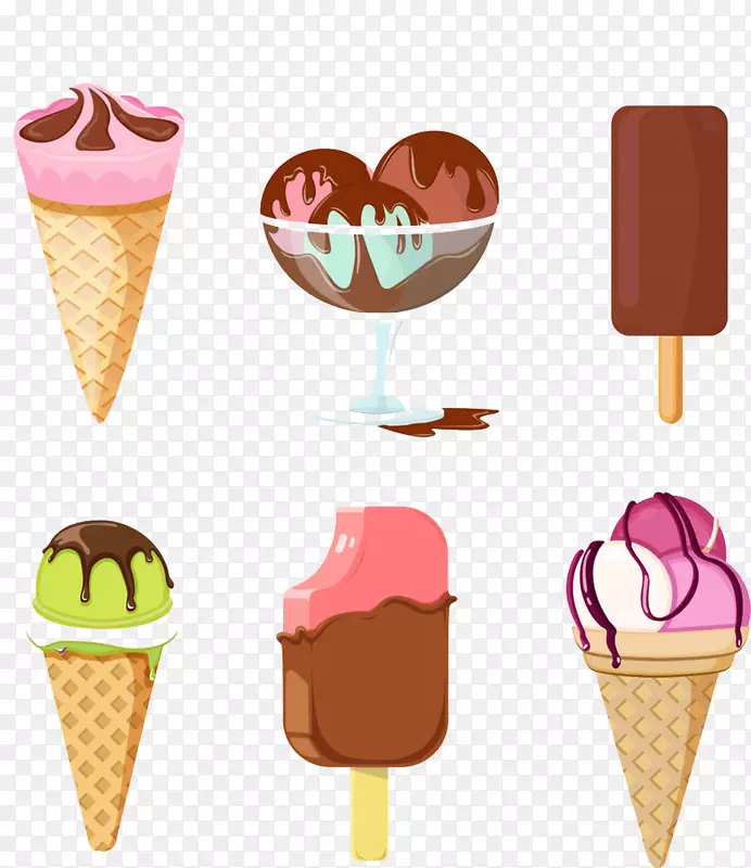 冰淇淋圆锥冰淇淋冰棒冰淇淋