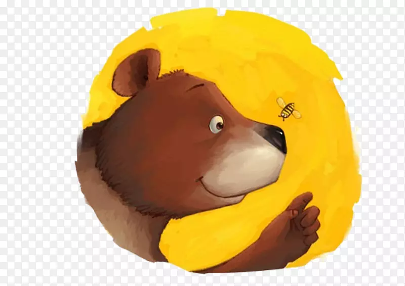 熊画插图-蜜蜂熊