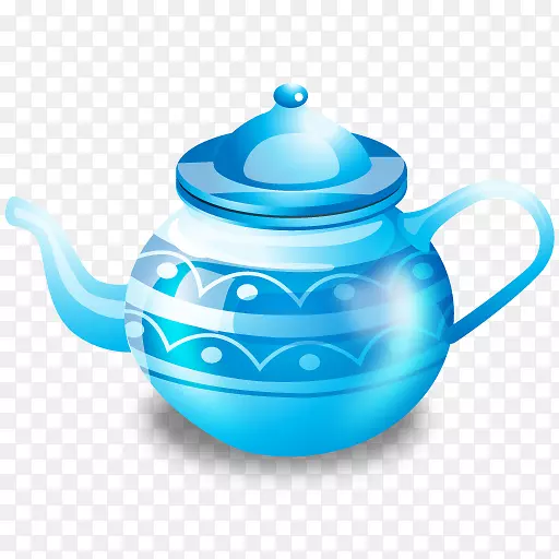 茶壶图标-蓝色水壶