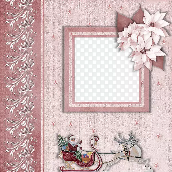圣诞节画框剪贴簿-圣诞节粉红相框图片