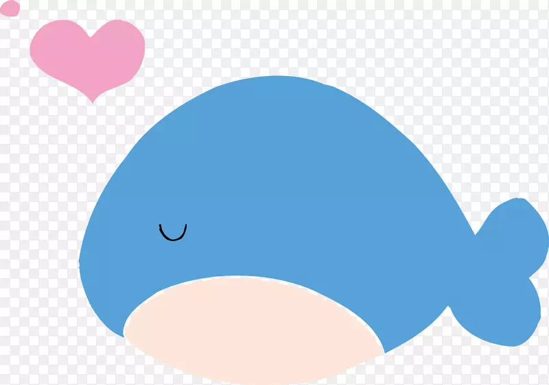 蓝色插图-卡通蓝色海豚