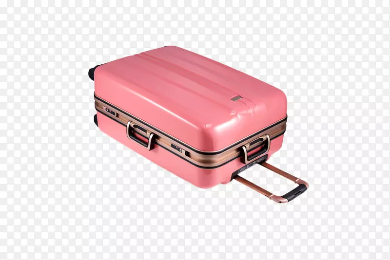 行李箱行李旅行-翻转的粉红色行李箱