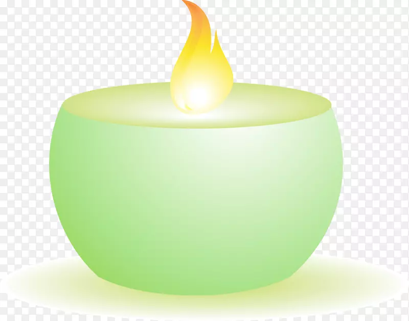 元素，香港剪贴画-绿色健康蜡烛