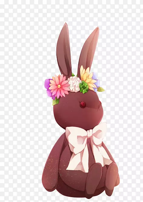 复活节兔子巧克力兔-可爱的巧克力兔