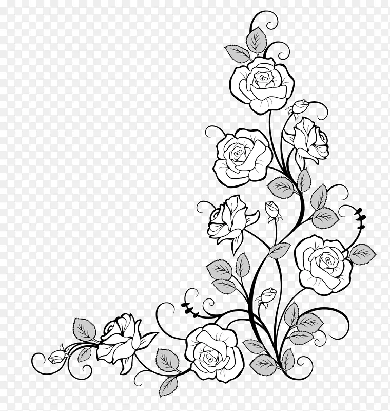 花卉创意剪贴画-玫瑰