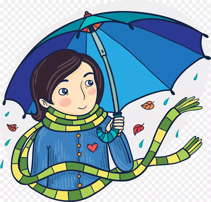伞图.蓝色伞