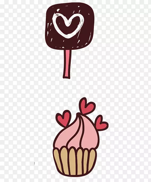 棒棒糖食品插图-甜点巧克力棒棒糖