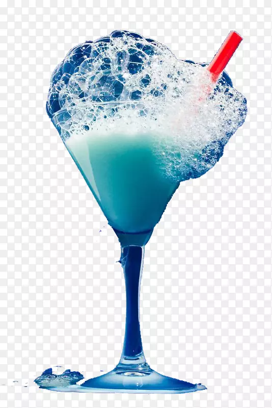 蓝色夏威夷玛格丽塔果汁马提尼鸡尾酒-泡泡汁